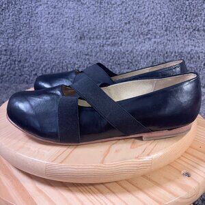 Hitchcock Wide Shoes Women Size 10 Black Leather Mary Jane Loafer Made in Mexico